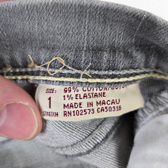 Y2K Hollister Washed Gray Light Wash Low Rise Stretch Skinny Jeans Size 1 - Picture 7 of 10